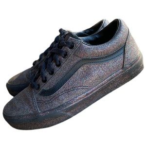 47.  Old Skool Rainbow Glitter in Black & Black Size 6.5